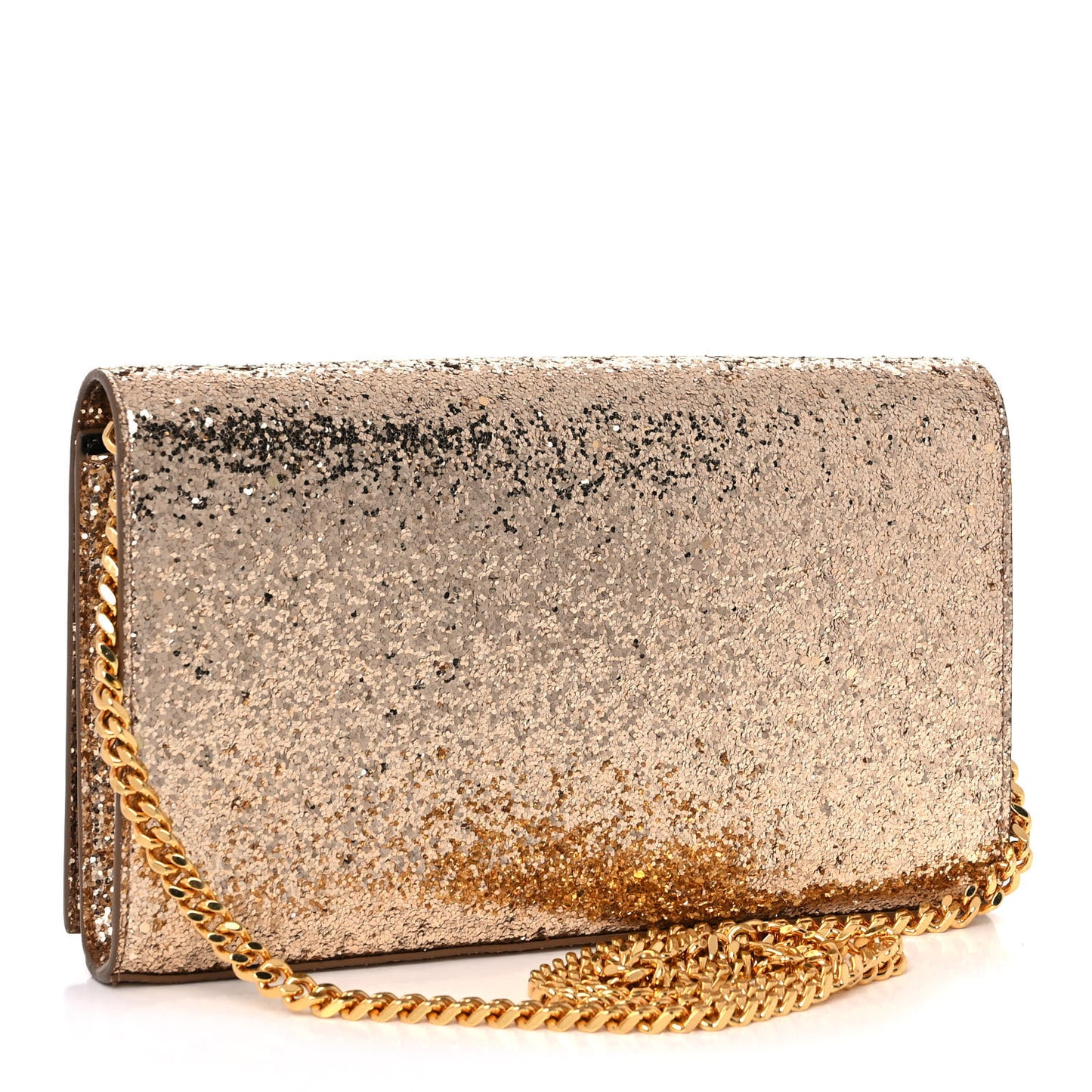 Glitter Galactica Monogram Chain Wallet Platino