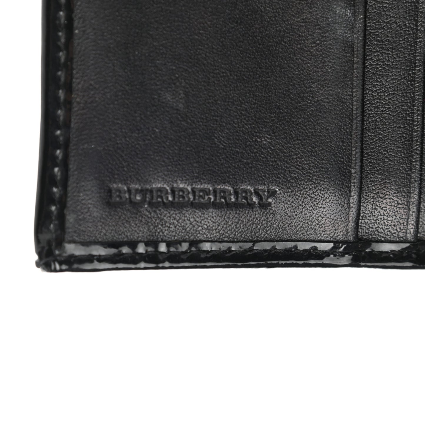 Patent Supernova Check Compact Wallet Black