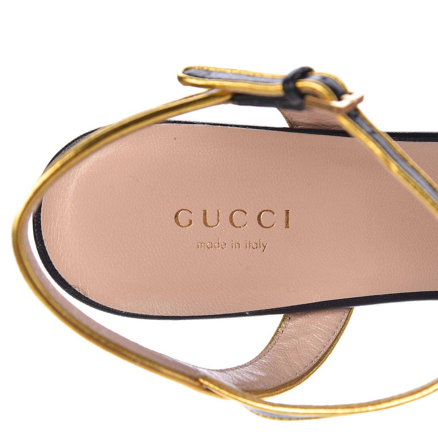 Gucci Nappa Silk Pearl Bee Embellished Mid-Heel Sandals 39.5 Black 9 of 9