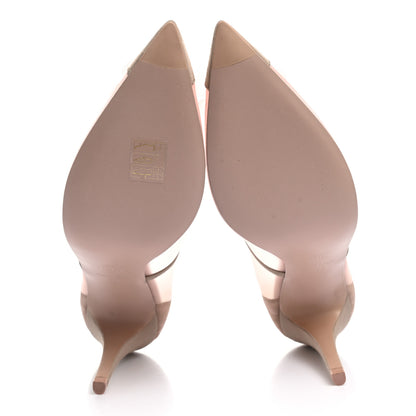 Chanel Mesh Grosgrain Camellia Pumps 39 Pink Beige 5 of 9