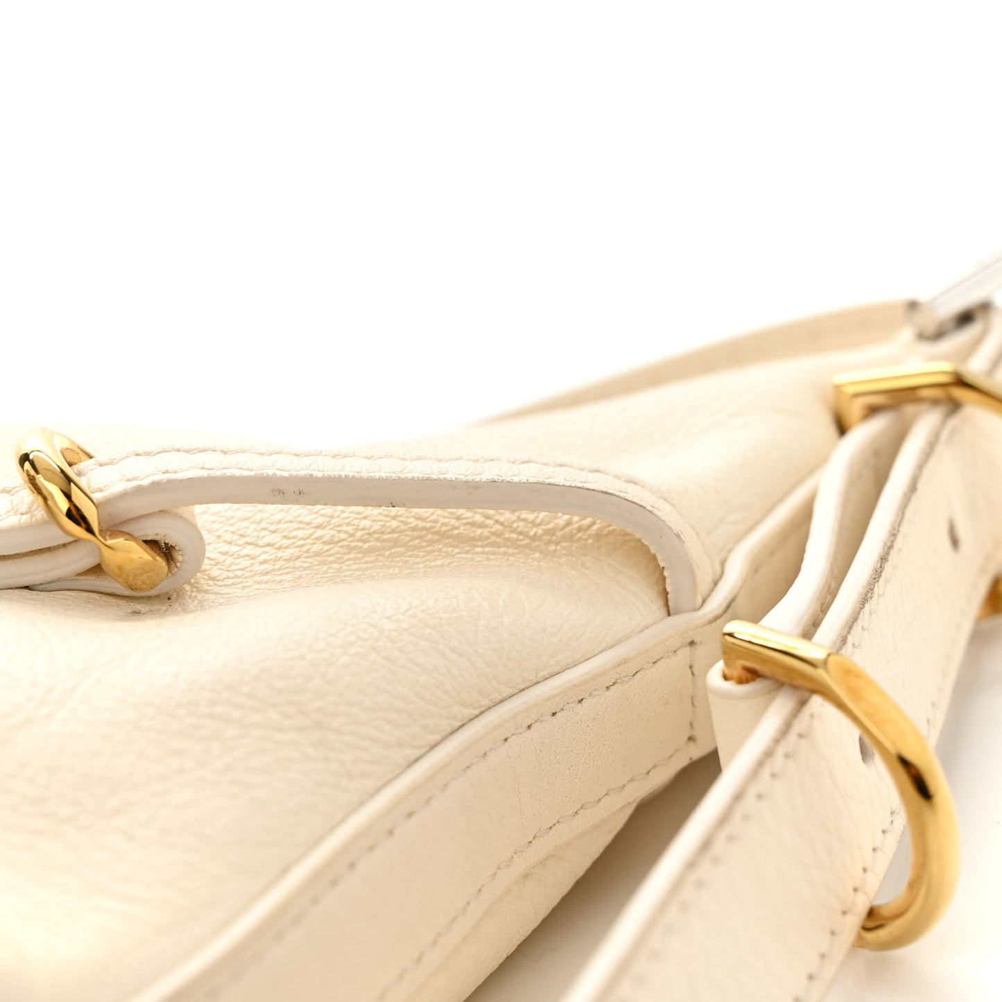 Tumbled Calfskin Mini Voyou Boyfriend Party Bag White