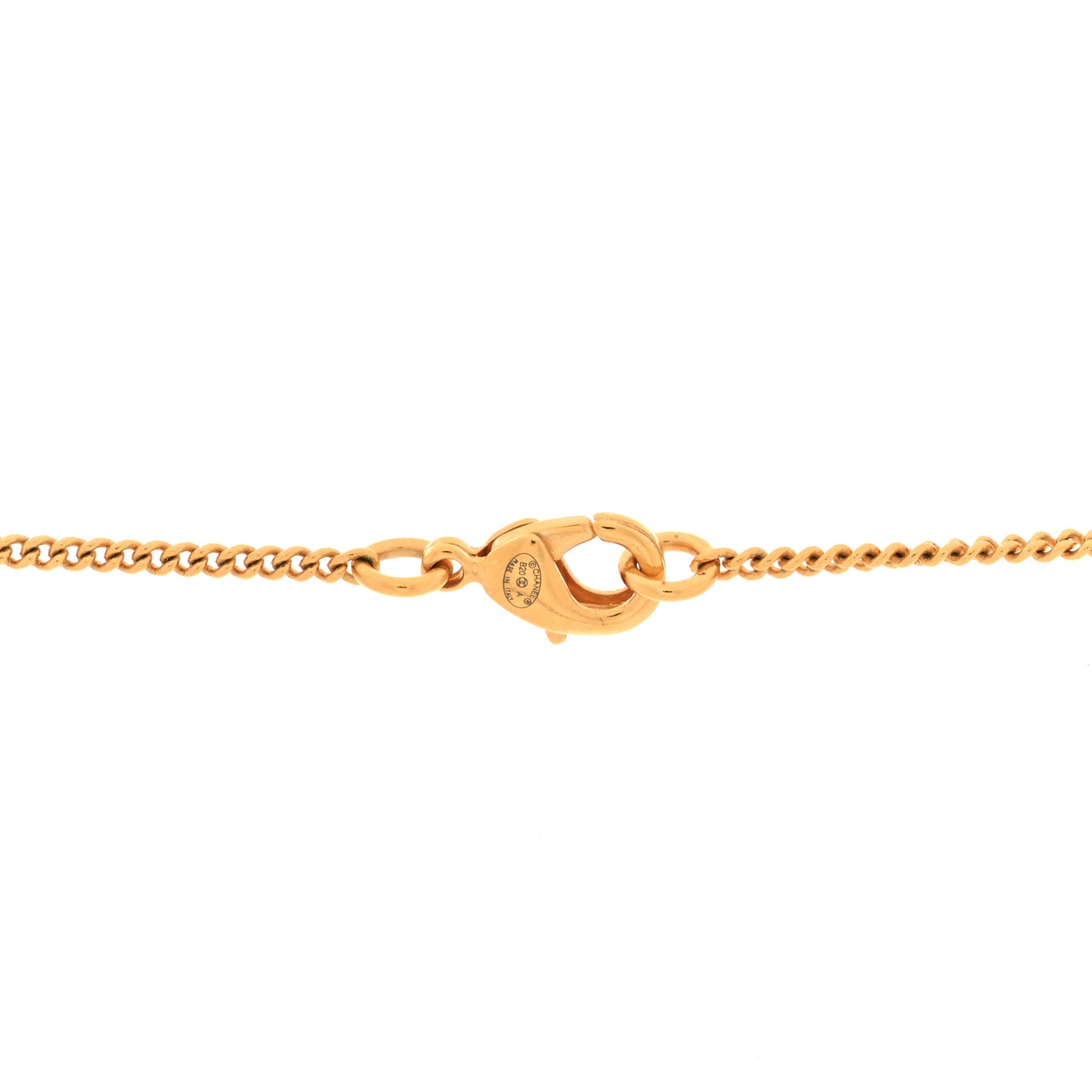 Metal CC Paris Button Necklace Gold
