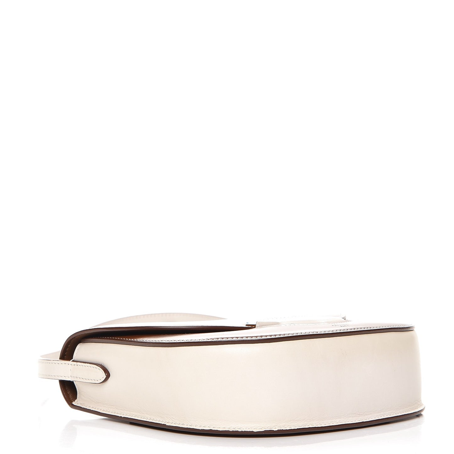 Glazed Calfskin Small Bi-Color Trotteur Chestnut