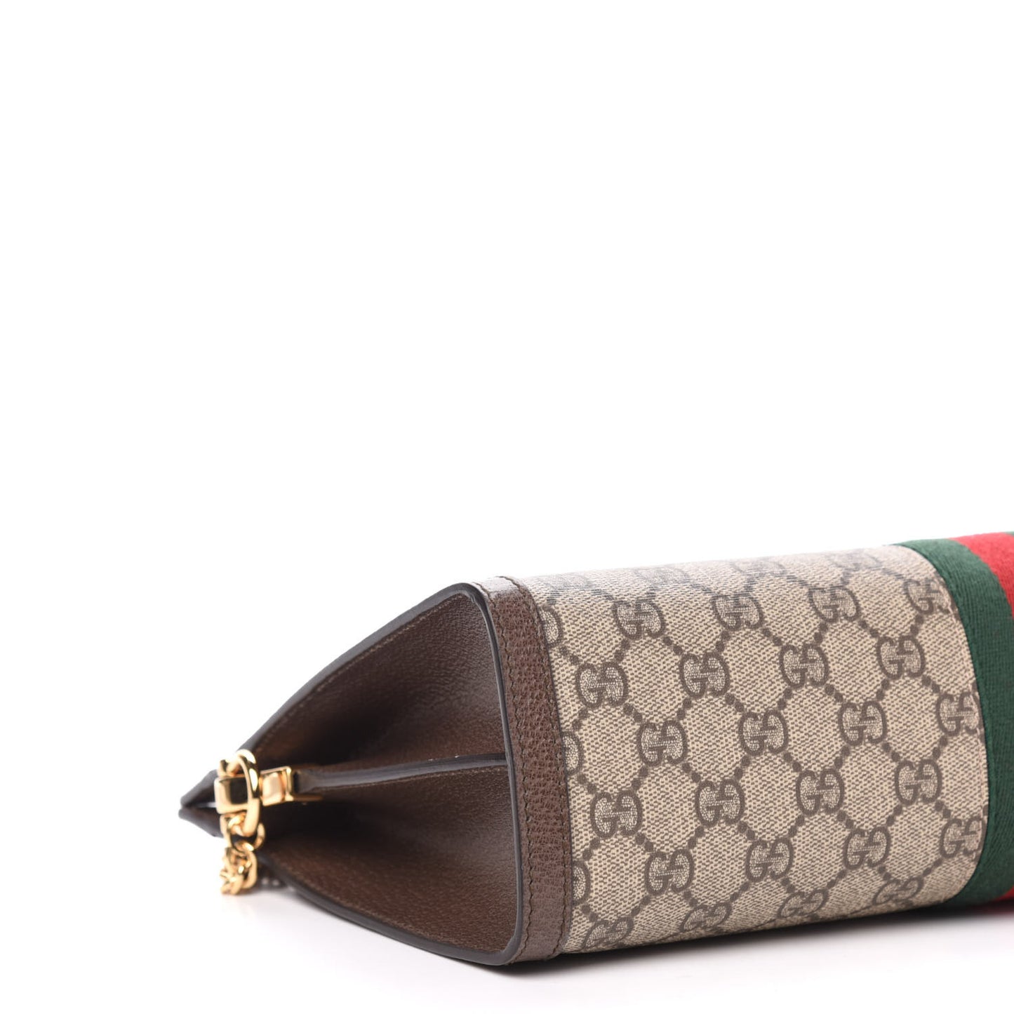 GG Supreme Monogram Web Medium Ophidia Chain Shoulder Bag Brown