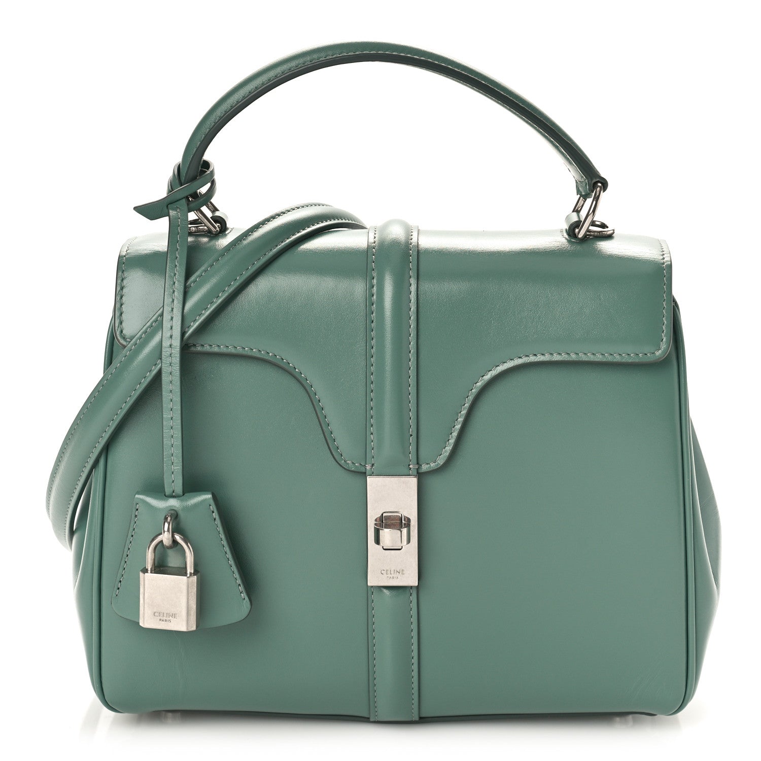 Celine Satinated Calfskin Small 16 Top Handle Bag Celadon 1 of 8