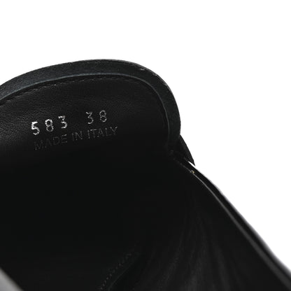 Prada Naplak Metal Triangle Logo 30mm Loafer Pumps 38 Black 9 of 9