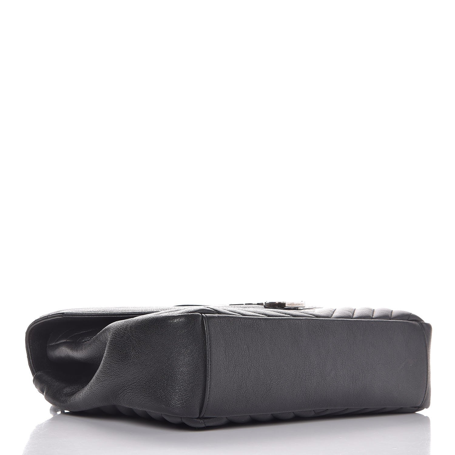 Saint Laurent Sheepskin Matelasse Chevron Monogram Large College Satchel Black 4 of 11