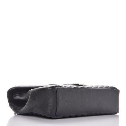 Saint Laurent Sheepskin Matelasse Chevron Monogram Large College Satchel Black 4 of 11