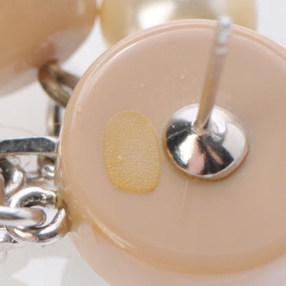 Chanel Resin Pearl CC N°5 Drop Earrings Beige Silver 6 of 6