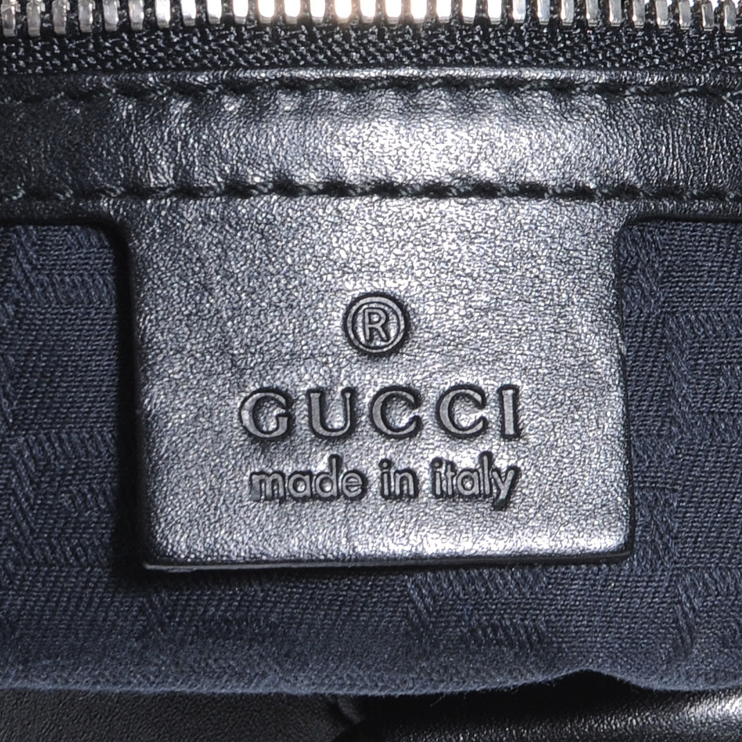 Gucci Leather Perforated Reins Hobo Black 6 of 7