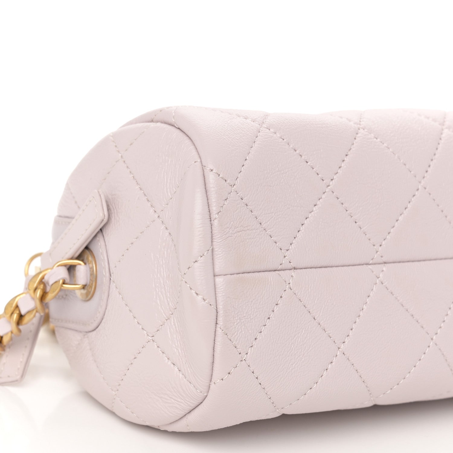 Chanel Shiny Lambskin Quilted Small Fashion Therapy Bowling Bag Lilac 9 of 12