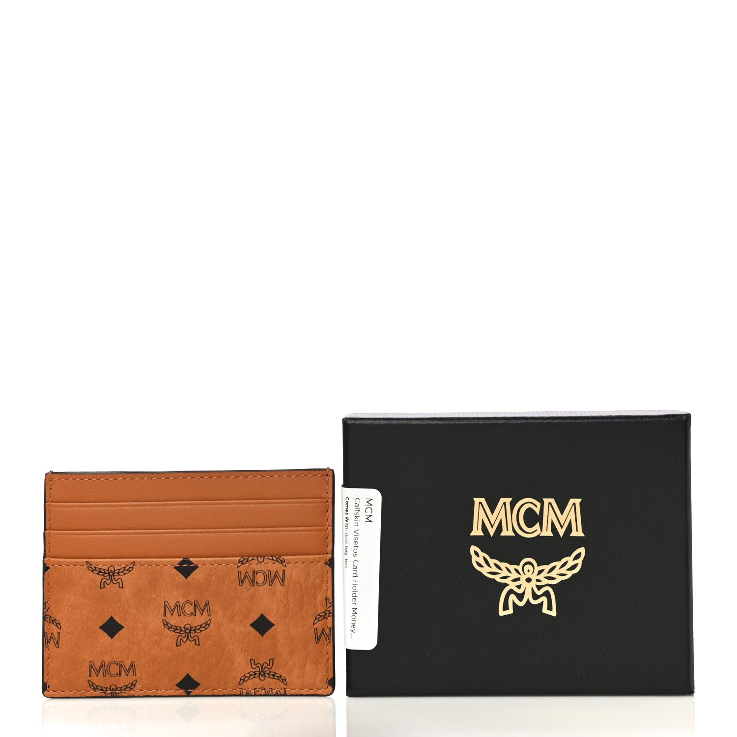 MCM Calfskin Visetos Card Holder Money Clip Cognac 10 of 10
