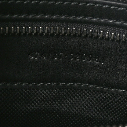Gucci GG Supreme Monogram Appia Calfskin Web Flat Messenger Bag Black Grey 7 of 10