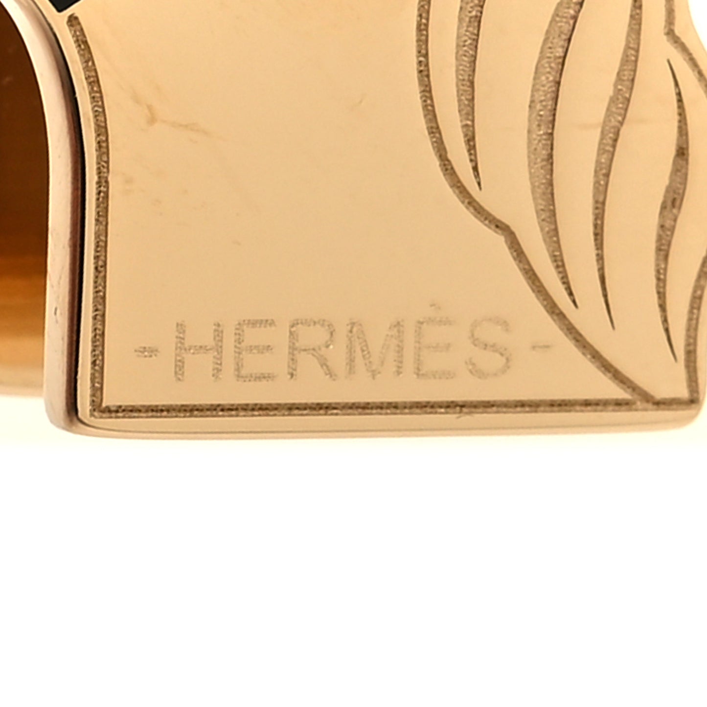 Permabrass Lacquered Quadrige Twilly Scarf Ring Black