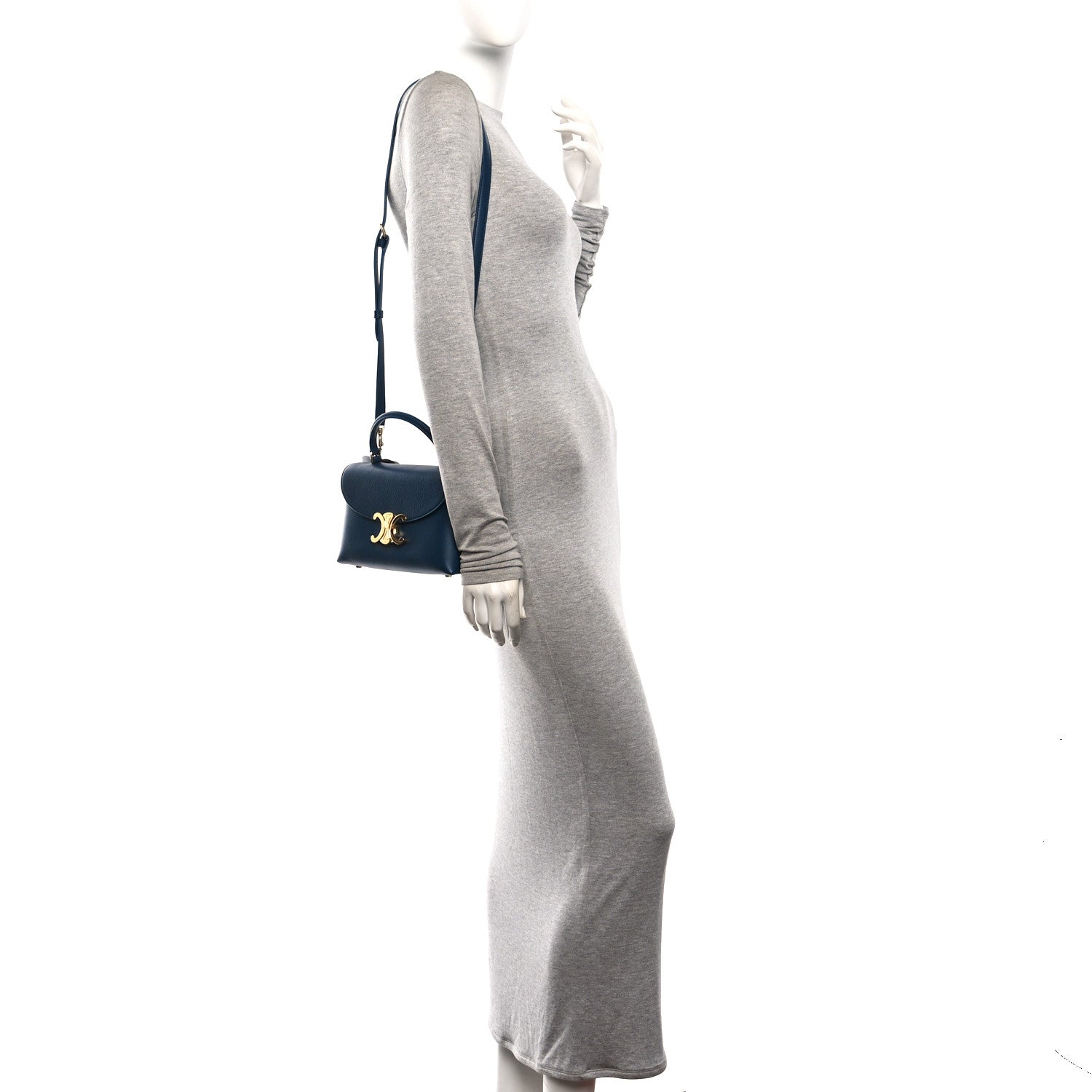 Celine Supple Grained Calfskin Teen Nino Teal Blue 2 of 9