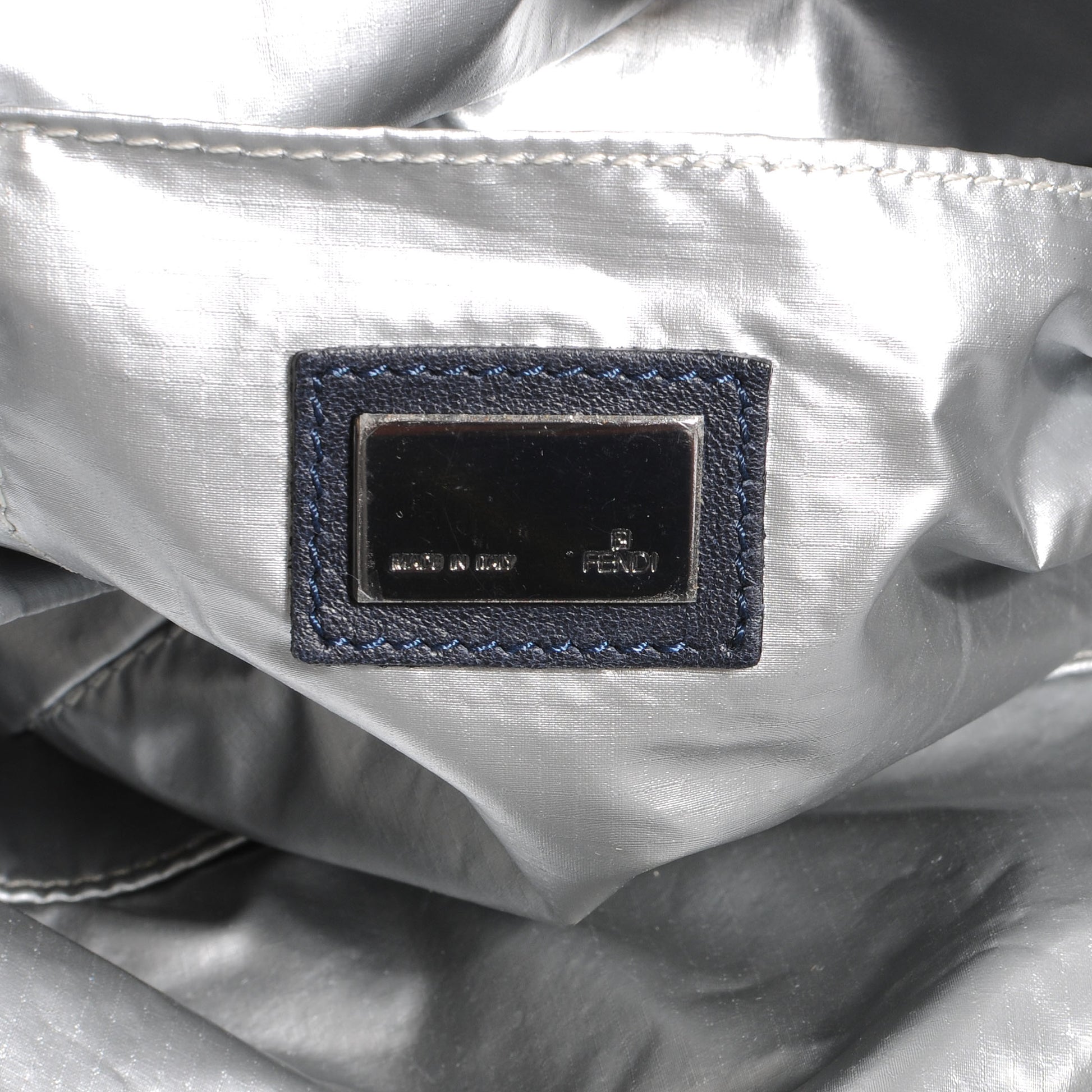Fendi Patent Mesh Crossword Bag Navy 5 of 8