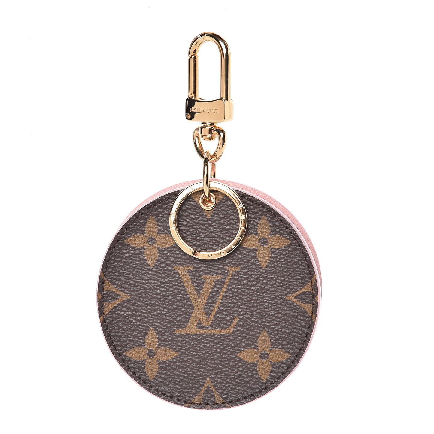 Monogram LV Mirror Bag Charm Key Holder Rose Ballerine
