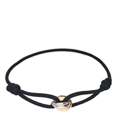 Cartier 18K Pink Yellow White Gold Trinity Adjustable Cord Bracelet Black 1 of 4
