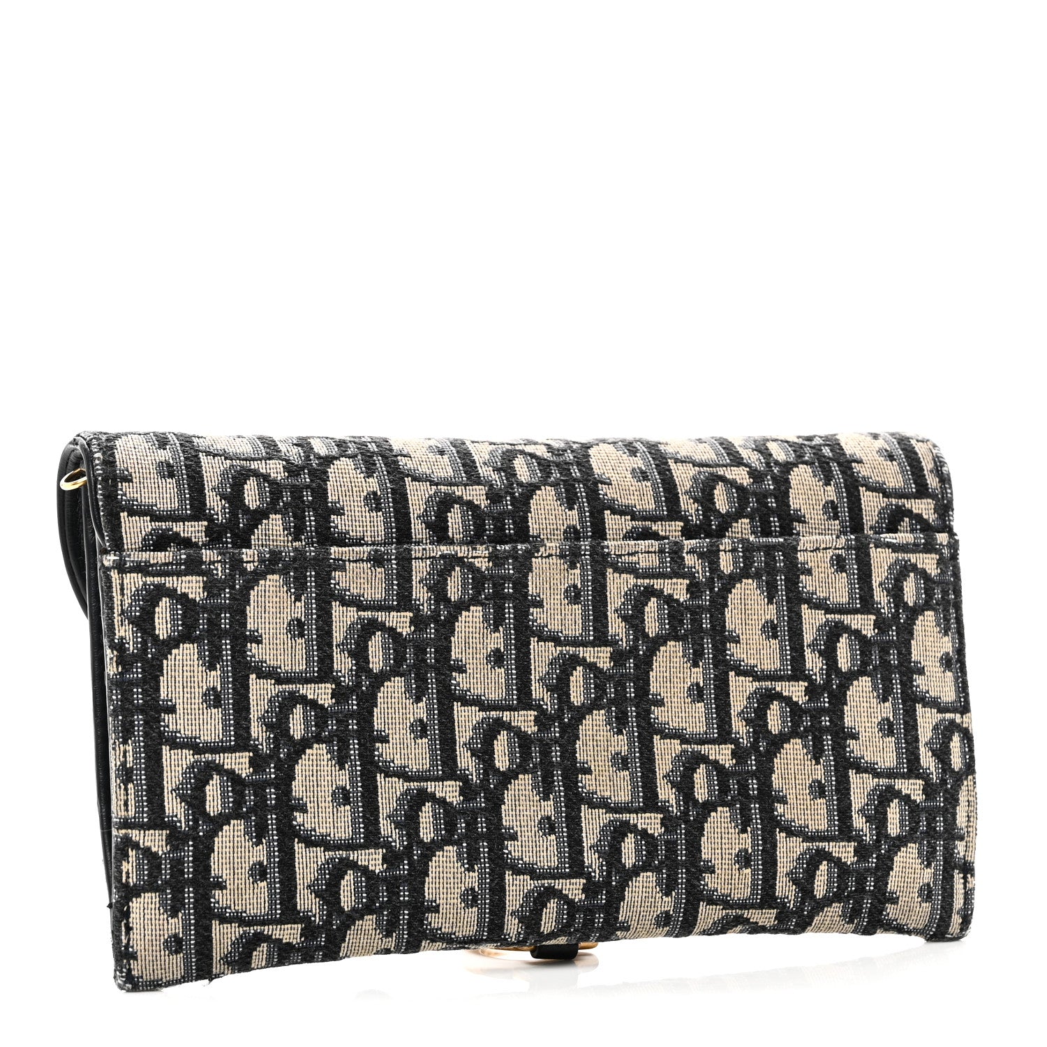 Christian Dior Oblique Saddle Chain Long Wallet Blue 1861471