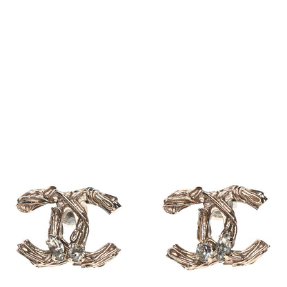 Chanel Crystal Twisted CC Earrings Gold 1 of 4