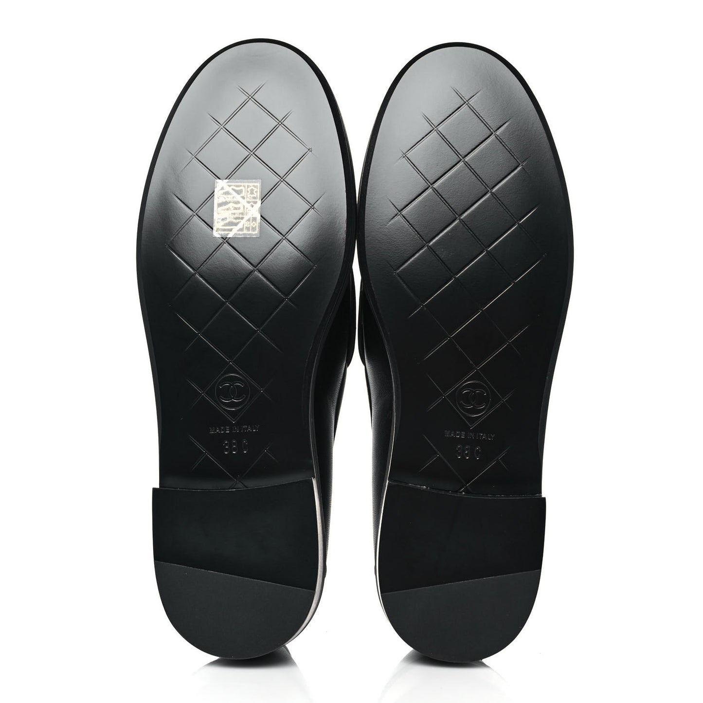 Lambskin Quilted CC Turnlock Loafers 38 Black
