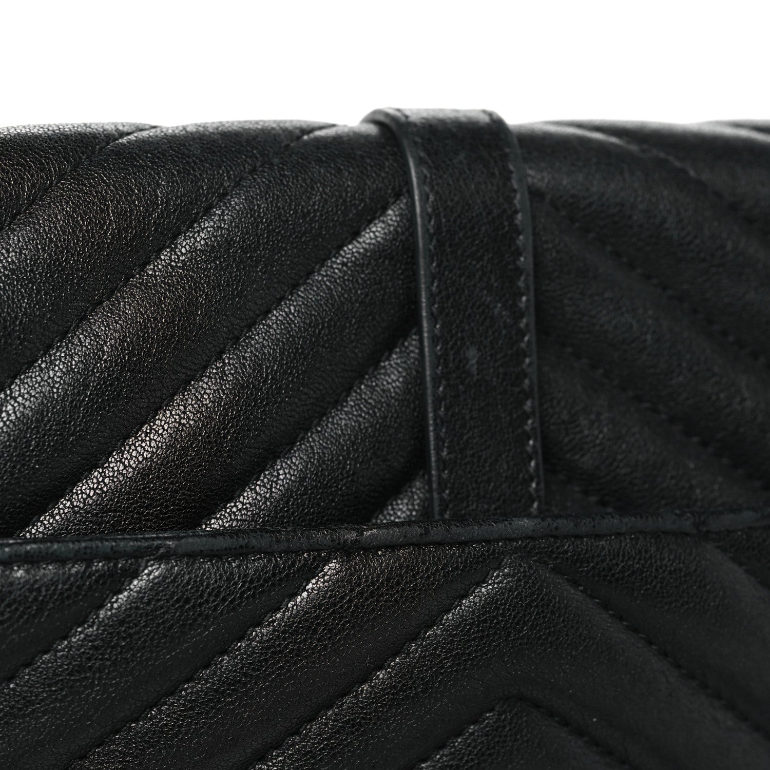 Saint Laurent Sheepskin Matelasse Chevron Monogram Medium College Bag Black 9 of 12
