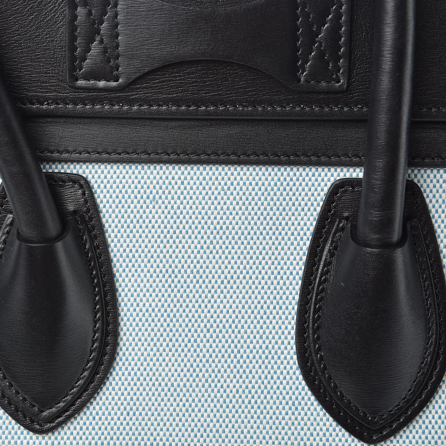 Textile Smooth Calfskin Micro Bi-Color Luggage Blue