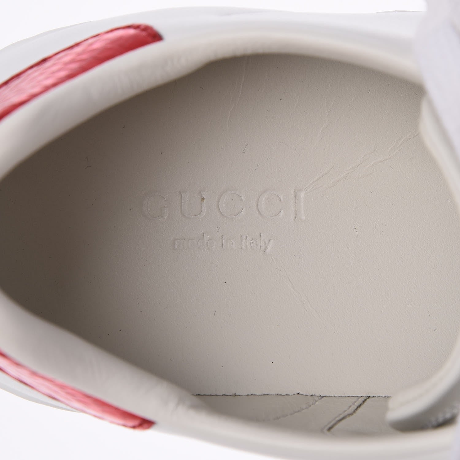 Gucci Calfskin Web Crystal Mouth Ace Sneakers 35.5 White 8 of 10
