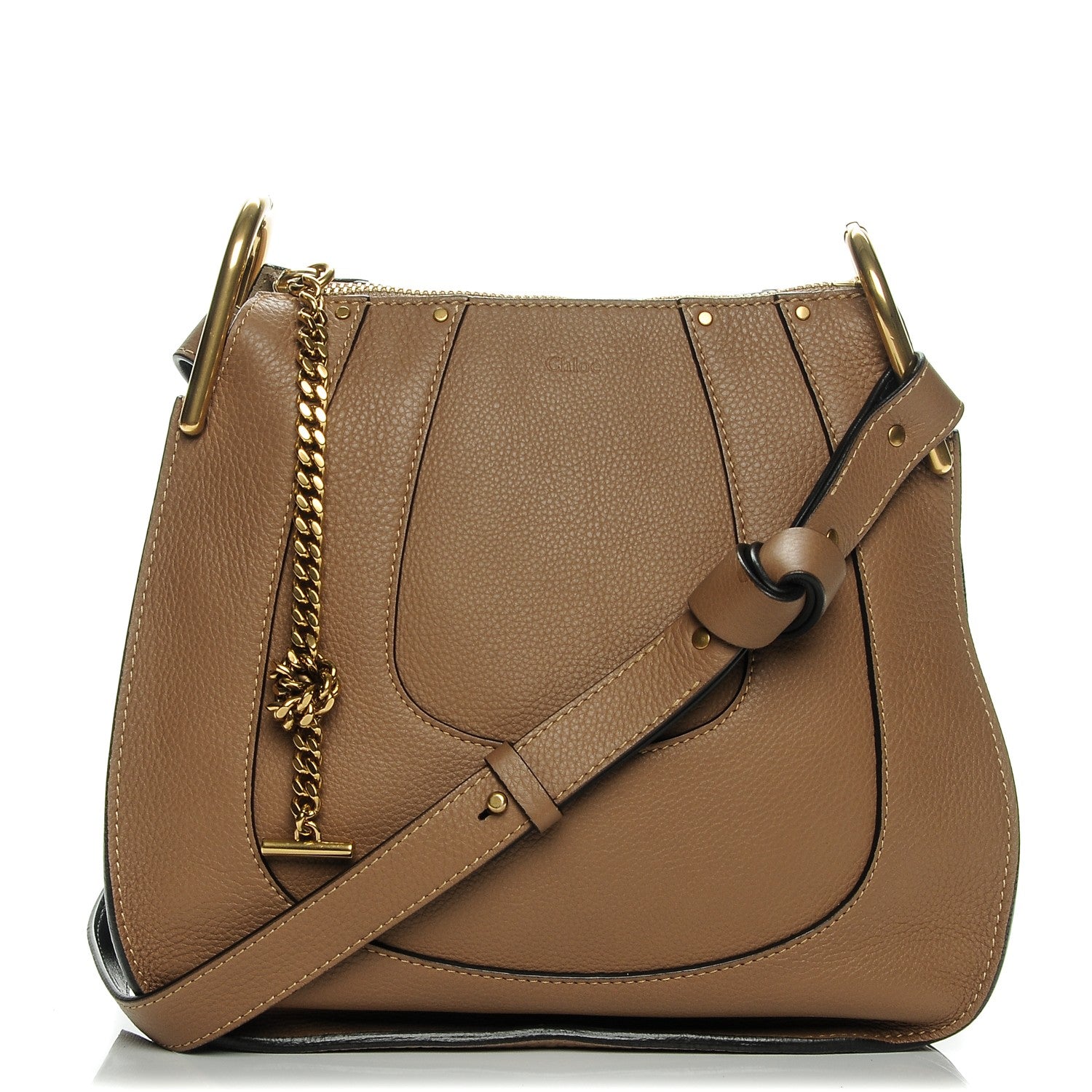 Chloe Grained Calfskin Small Hayley Hobo Nut 1 of 8