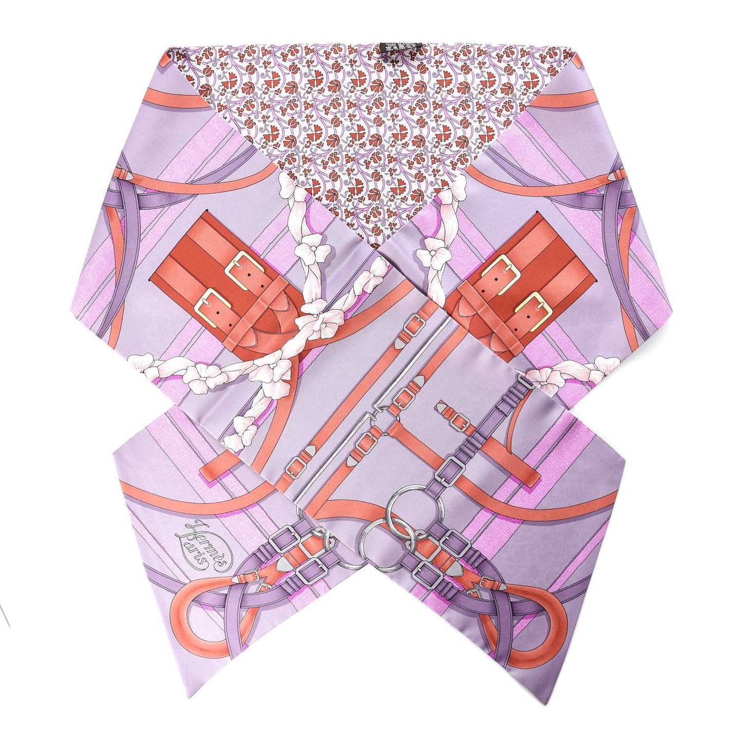 Silk Sangles en Zigzag Fleuries Maxi Twilly