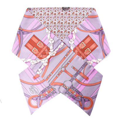Hermes Silk Sangles en Zigzag Fleuries Maxi Twilly 1 of 5