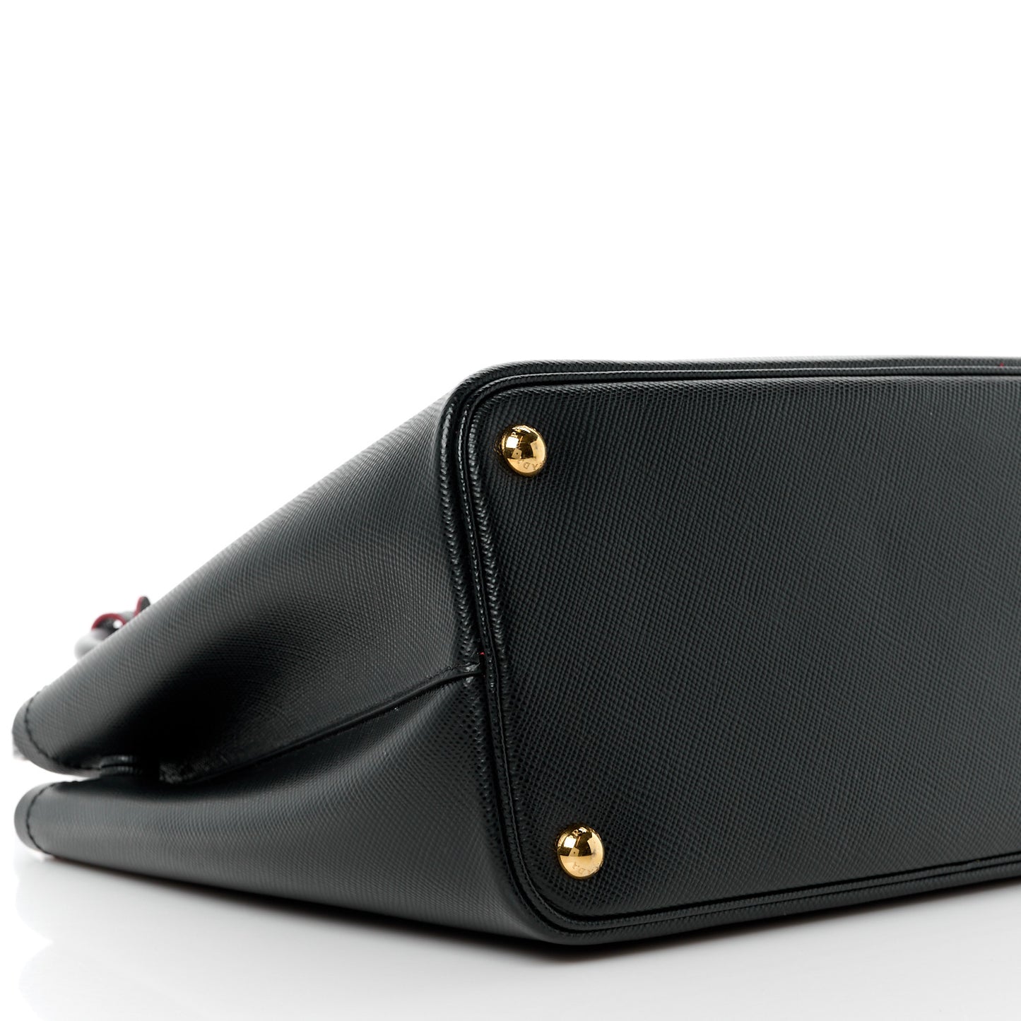 Saffiano Cuir Medium Double Bag Black Fuoco