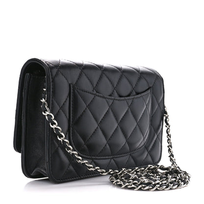 Chanel Lambskin Quilted Wallet On Chain WOC Black 3 of 11
