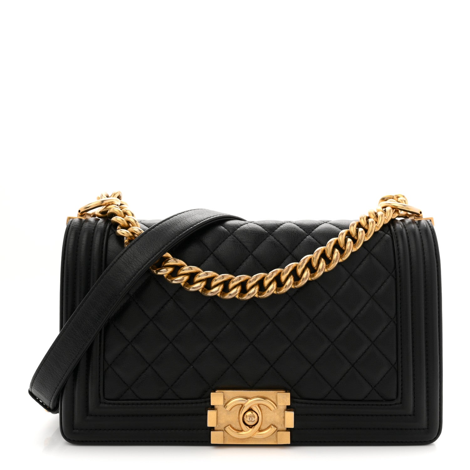 Chanel Calfskin Quilted Medium Boy Flap Black 1 of 11