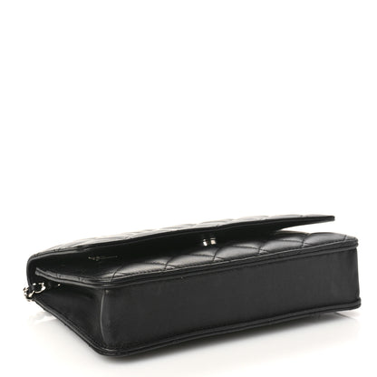 Chanel Lambskin Quilted Wallet On Chain WOC Black 4 of 10