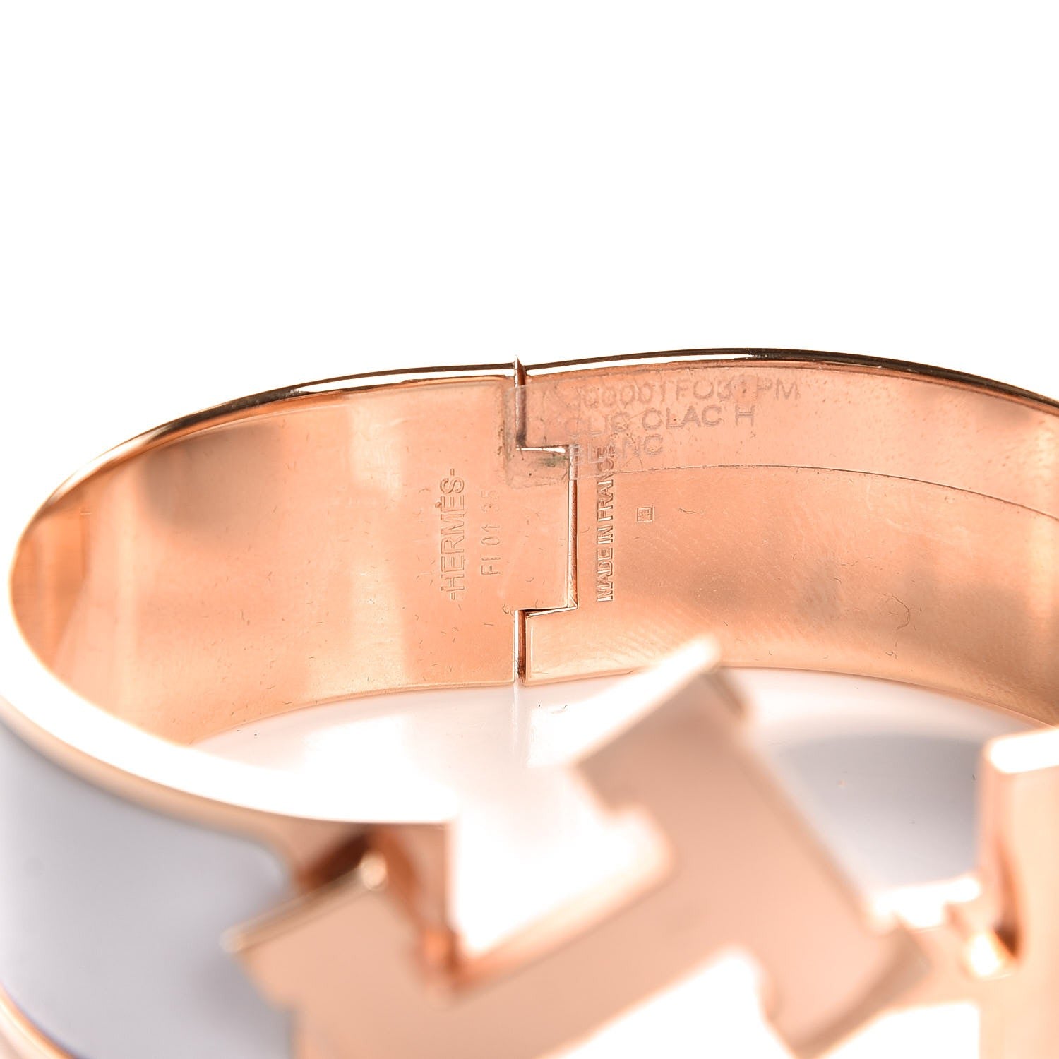 Hermes Enamel Wide Clic Clac H Bracelet PM White 5 of 8