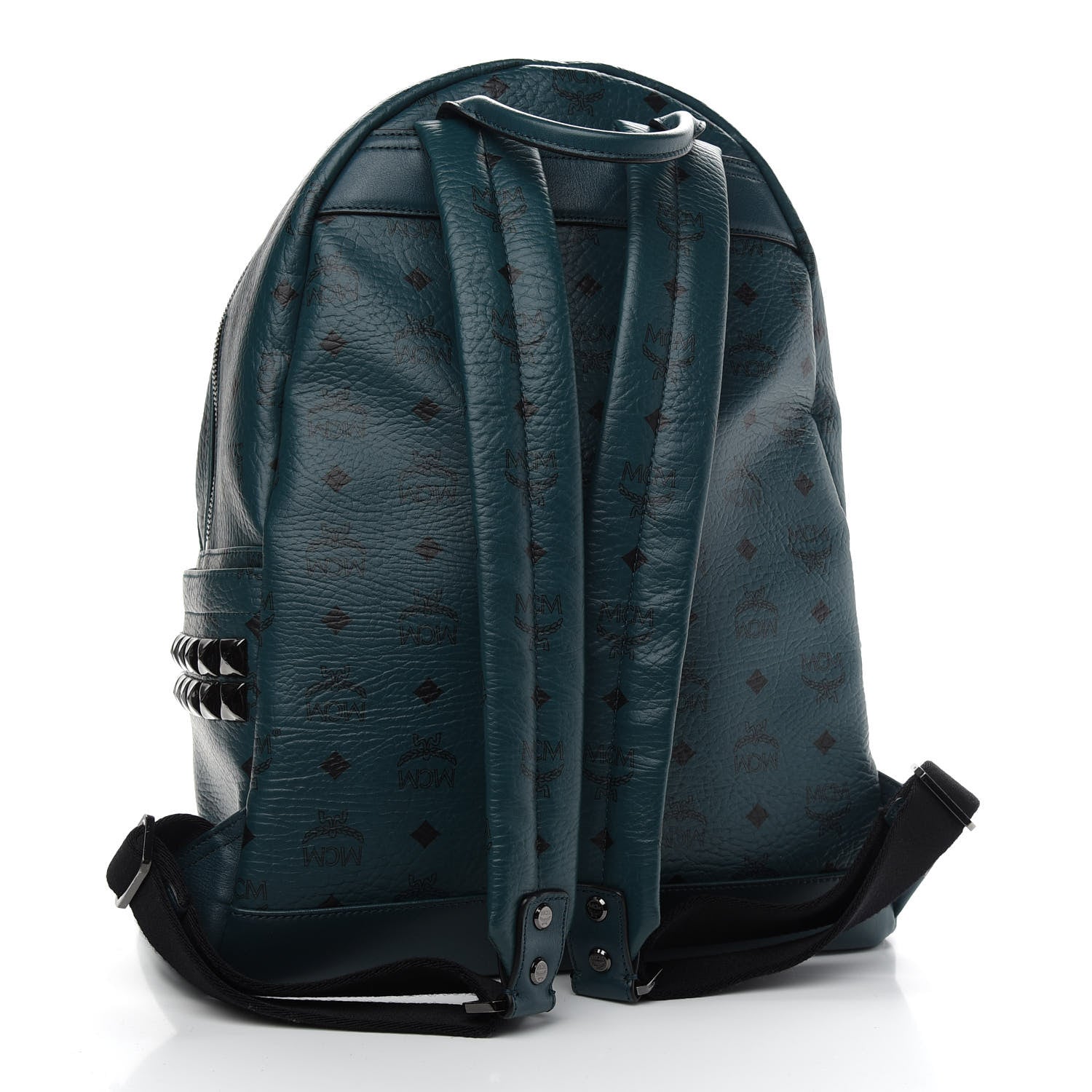 MCM Visetos Medium Side Studs Stark Backpack Teal 2 of 7