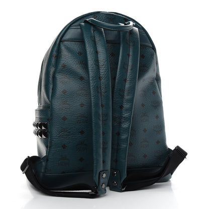 MCM Visetos Medium Side Studs Stark Backpack Teal 2 of 7