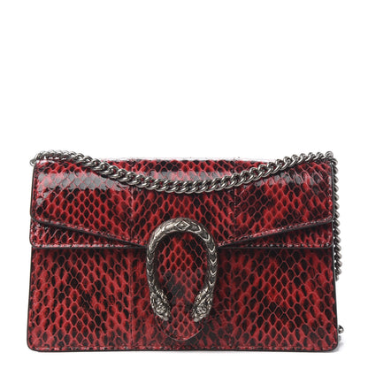 Gucci Snakeskin Super Mini Dionysus Shoulder Bag Red 1 of 8