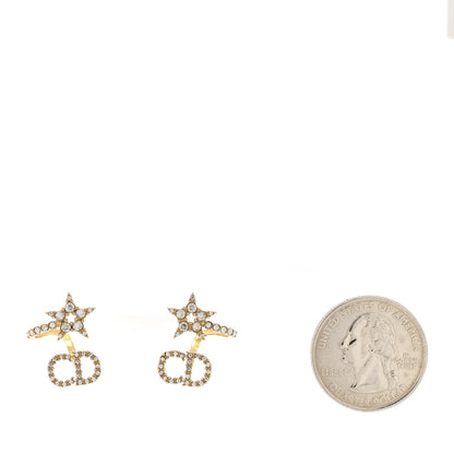 Christian Dior Crystal Clair D Lune Wrap Around Earrings Gold 2 of 4