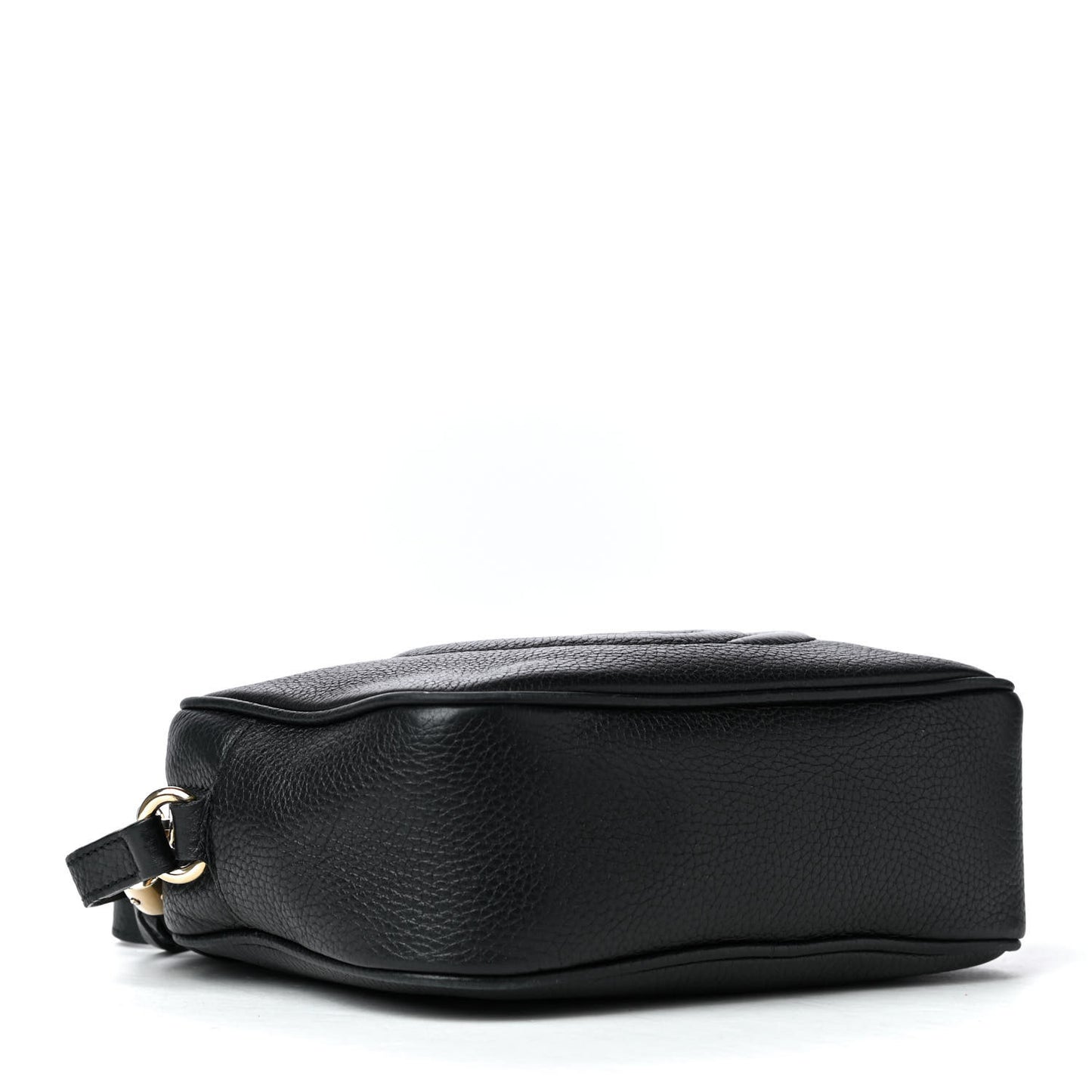 Pebbled Calfskin Small Soho Disco Bag Black