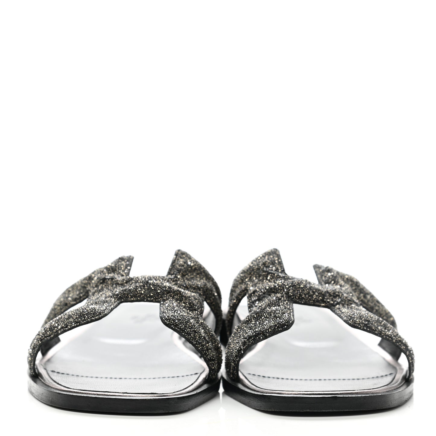 Goatskin Crystal Oran Sandals 35 Black