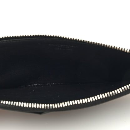 Saint Laurent Grained Calfskin Zip Pouch Tech Card Holder Black 5 of 6