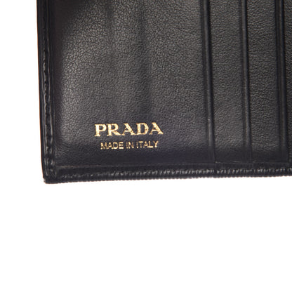 Prada Vitello Move Tri-Fold Compact Wallet Black 6 of 8