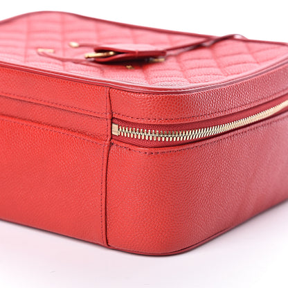 Chanel Caviar Quilted Large CC Filigree Vanity Case Red 10 of 10