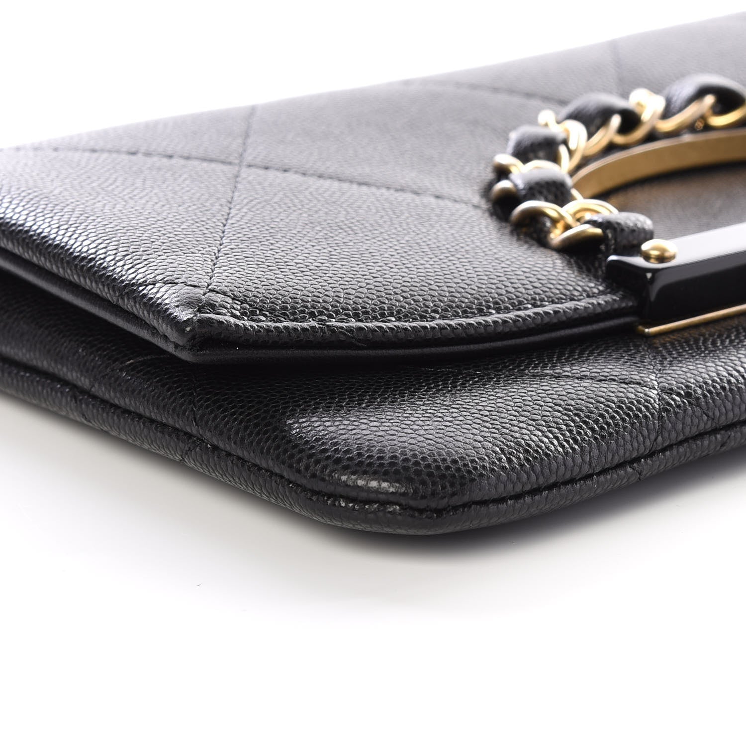 Chanel Grained Calfskin Small Chain Handle Clutch Black 5 of 9