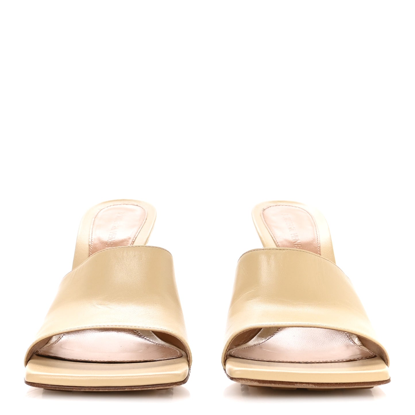 Lambskin Stretch Mule Sandals 38.5 Nude