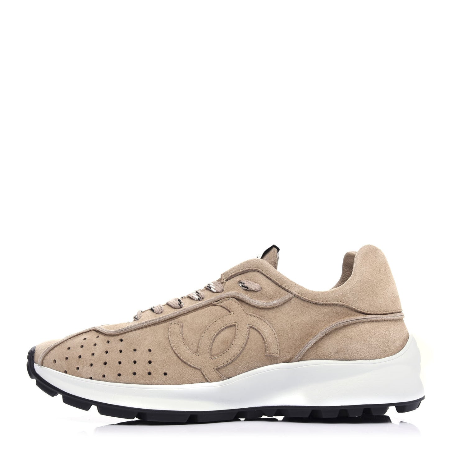 Suede Goatskin CC Sneakers 38.5 Dark Beige