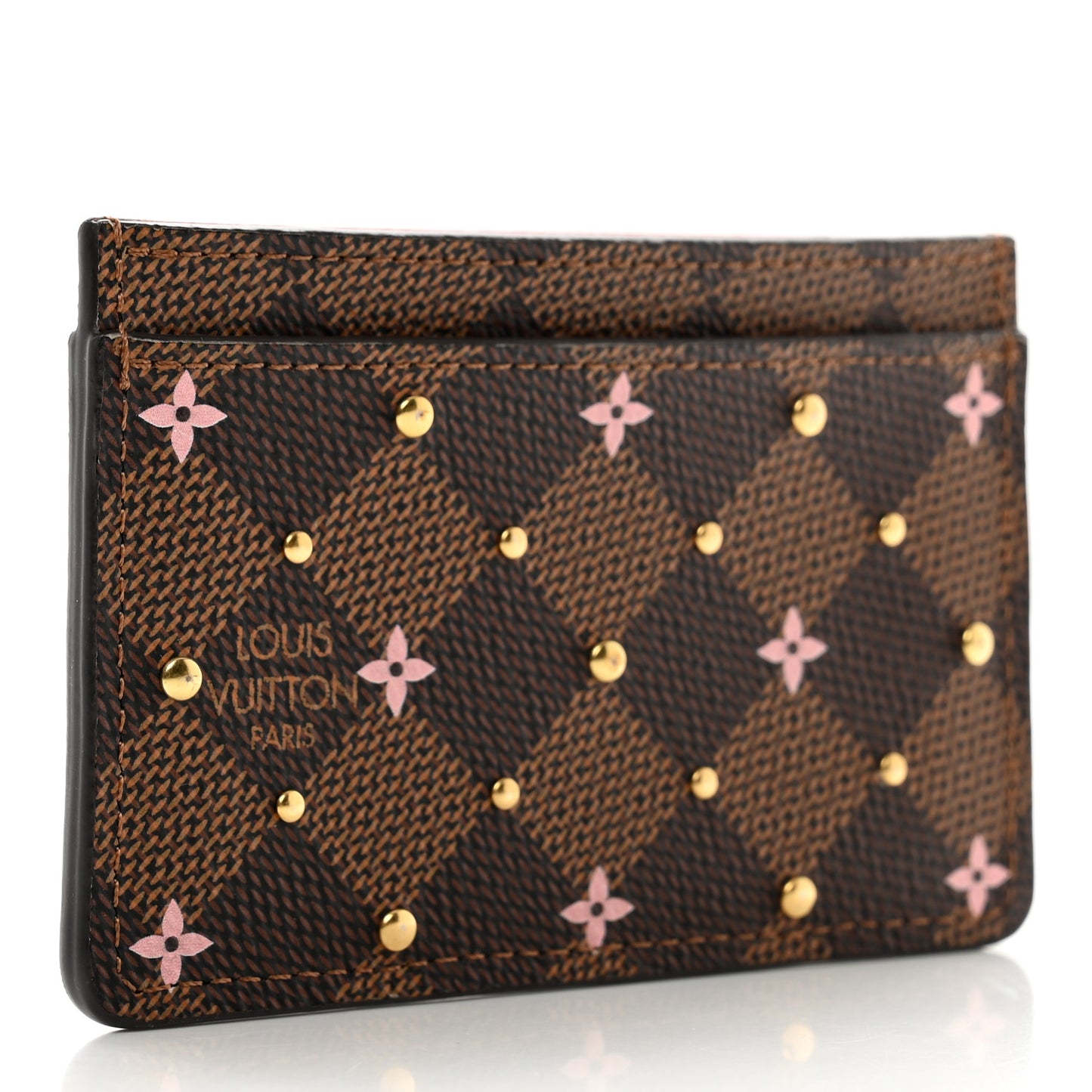 Damier Ebene Studded Card Holder