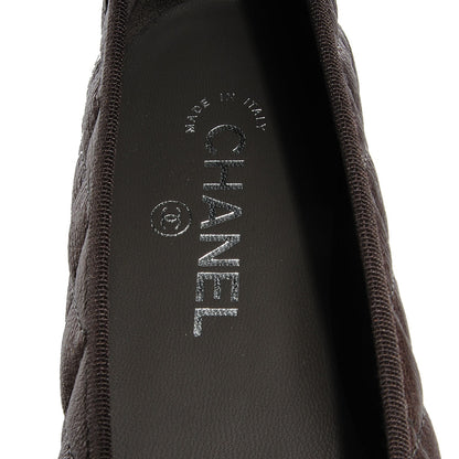 Chanel Metallic Calfskin Quilted Cap Toe Ballerina Flats 38.5 Argent 7 of 8